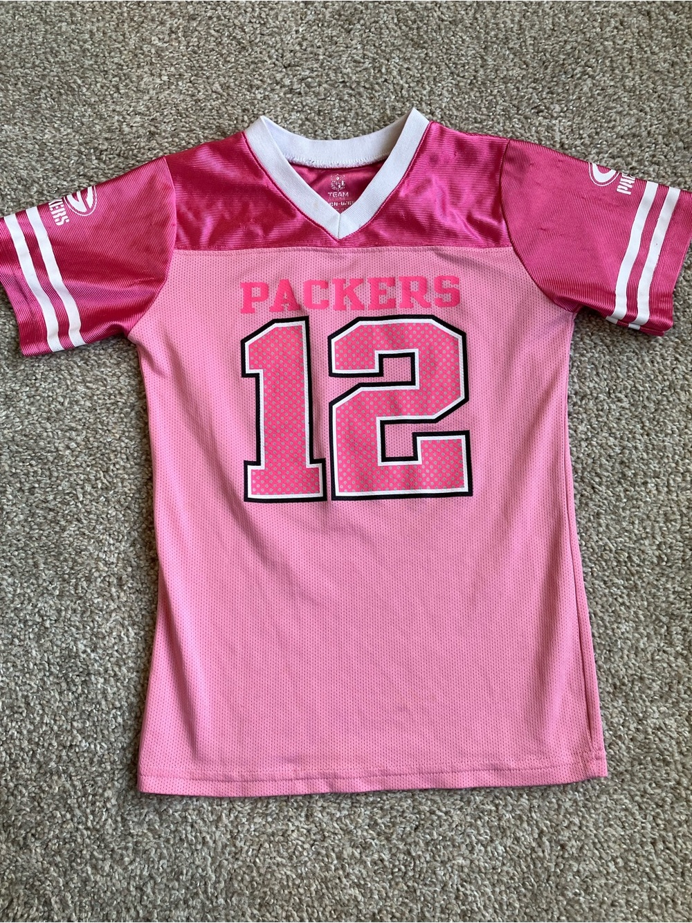 NFL Pink Packers #12 Kids Jersey Top